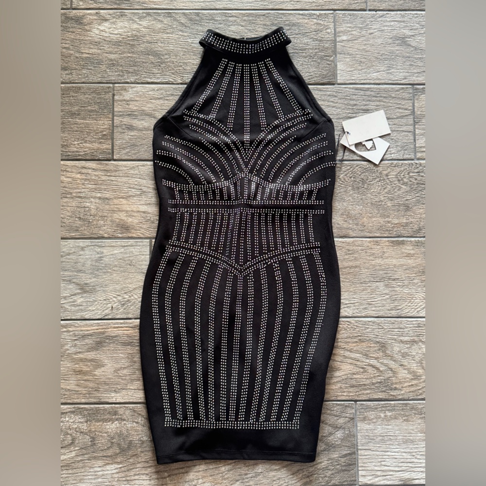 Iris Black and Silver Mini Dress